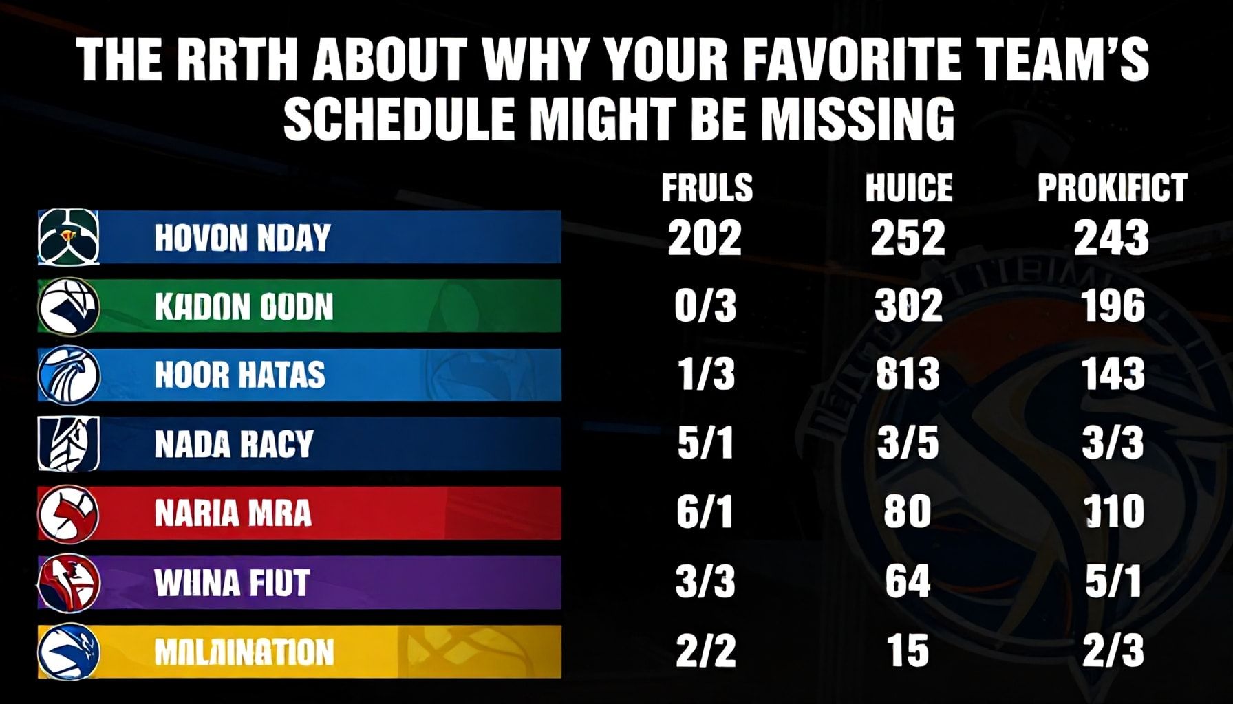 The Truth About Why Your Favorite Team’s Schedule Might Be Missing*