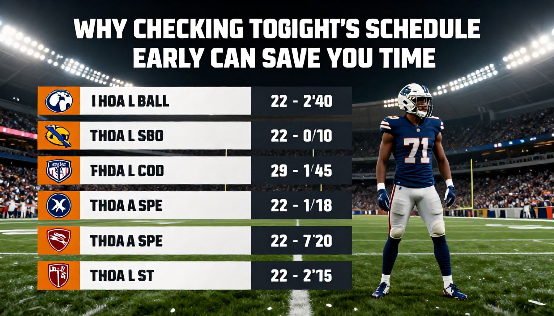 Why Checking Tonight’s Football Schedule Early Can Save You Time*